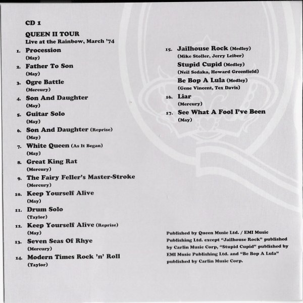 Queen  Live At The Rainbow 74 : Booklet 2